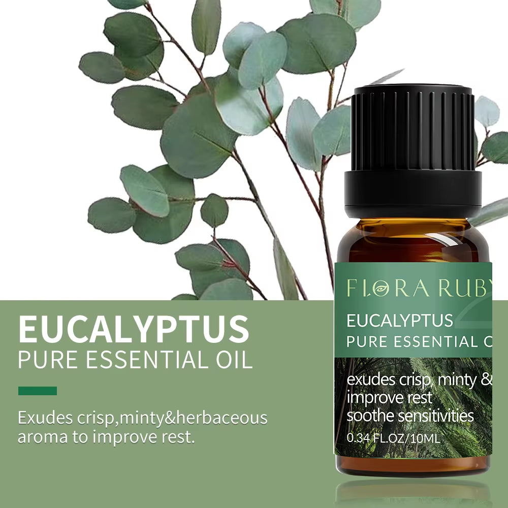 Essential Oils for Diffusers Lavender Eucalyptus Tea Tree Peppermint Rosemary Mint Bergamot Lemon Rose Pure Essential Oil 10Ml