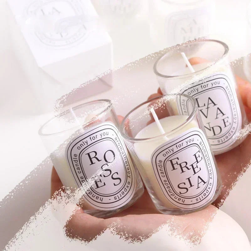 Bougie Parfumée Transparente | Cadeau Élégant Mariage Décoration | Parfum Longue Durée | Pot En Verre Cristal