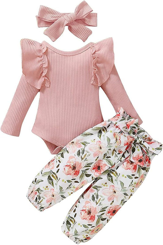 Newborn Baby Girl Clothes Infant Long Sleeve Romper Pants Winter Set Fall Baby Girl Outfits 0-3 Months New Born Clothing 0-3 Girl
